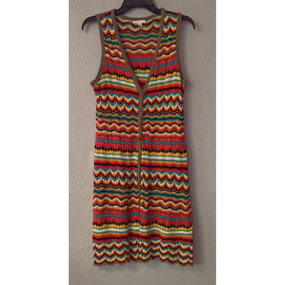 EST. 1946 Womens M Multicolored Sweater Vest Boho Grannycore Knee Length‎